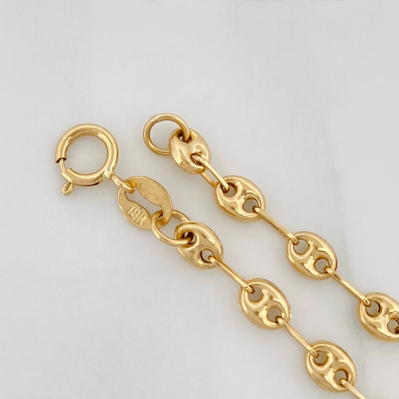 Bracelet GC Rectangular Oval Braided Plate 1.85g / 1 1/4 in / 1.8mm 18K Yellow Gold