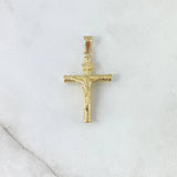 Pendant Cruz Cristo 1.3gr / 3.6cm / Screw-in Rod 18K Yellow Gold