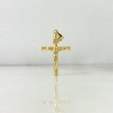 Pendant Cruz Cristo 1.3gr / 3.6cm / Screw-in Rod 18K Yellow Gold