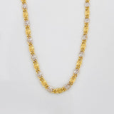 Cadena Escalera Plana 4.2 g / 23 3/4 in / 2.3 mm Dos Oros Amarillo Blanco 18K