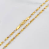 Cadena Escalera Plana 4.2 g / 23 3/4 in / 2.3 mm Dos Oros Amarillo Blanco 18K