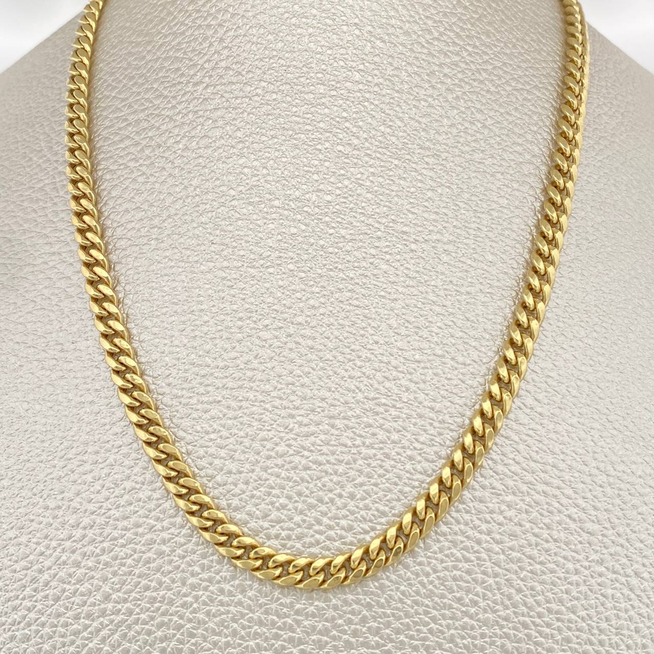 Cadena Cubana 9.9gr / 24 1/4 in / 4.4mm Oro Amarillo +1 14K Italy &