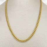 Cadena Cubana 10.9gr / 26 1/4 in / 4.4mm Oro Amarillo +1 14K Italy &