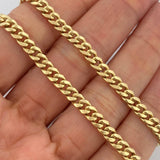 Cadena Cubana 9.9gr / 24 1/4 in / 4.4mm Oro Amarillo +1 14K Italy &