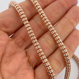 Cadena Ice 35.3gr / 26 1/4 in / 4.4mm Dos Oros Blanco Rosa +4 14K Italy &