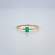 Anillo Solitario Cuadrado Esmeralda 0.7gr / T7 3/4 / Oro Amarillo 18K %