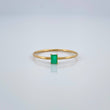 Anillo Solitario Cuadrado Esmeralda 0.85gr / T7 1/2 / Oro Amarillo 18K %