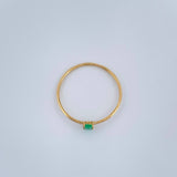 Anillo Solitario Cuadrado Esmeralda 0.85gr / T7 1/2 / Oro Amarillo 18K %