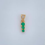 Dije Trio Degrade Esmeraldas 10Pts 0.55gr / 1/2 in / Oro Amarillo 18K %