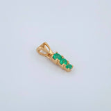 Dije Trio Degrade Esmeraldas 10Pts 0.55gr / 1/2 in / Oro Amarillo 18K %