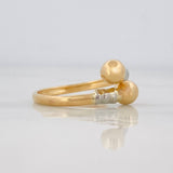 Anillo Tu y Yo 1.3g / T8 Dos Oros Amarillo Blanco 18K