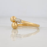 Anillo Tu y Yo 1.3g / T8 Dos Oros Amarillo Blanco 18K
