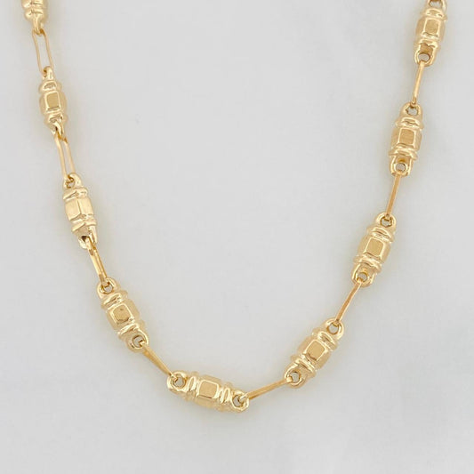 Rustic Barrel Chain 7.95g / 24 in / 3.1mm 18K Yellow Gold