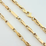 Cadena Rustica Rectagulo 14.1gr / 23 1/2 in / 3.5mm Oro Amarillo +4 18K