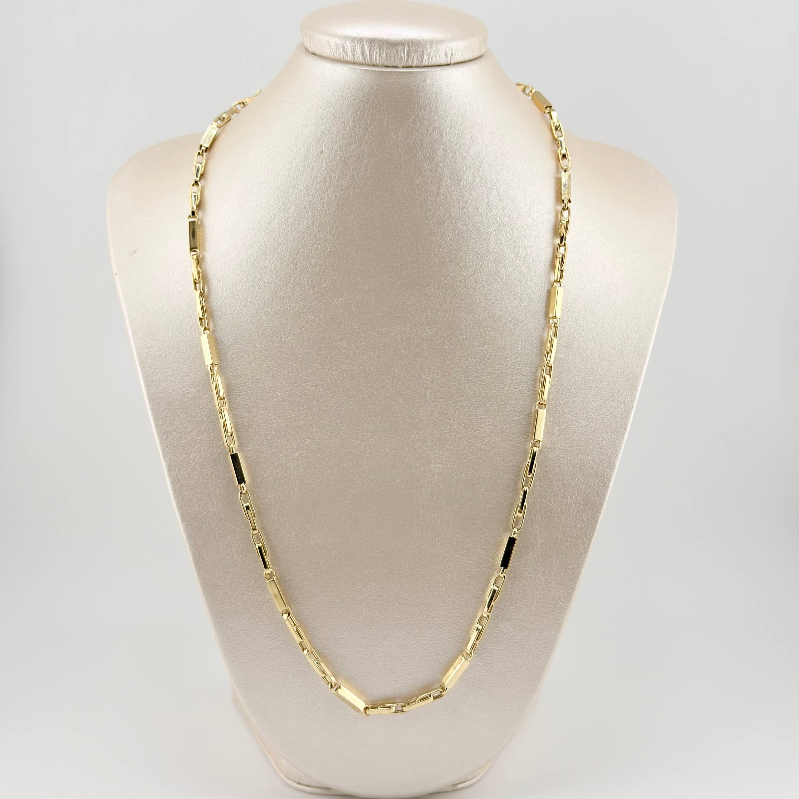 Cadena Rustica Rectagulo 14.1gr / 23 1/2 in / 3.5mm Oro Amarillo +4 18K