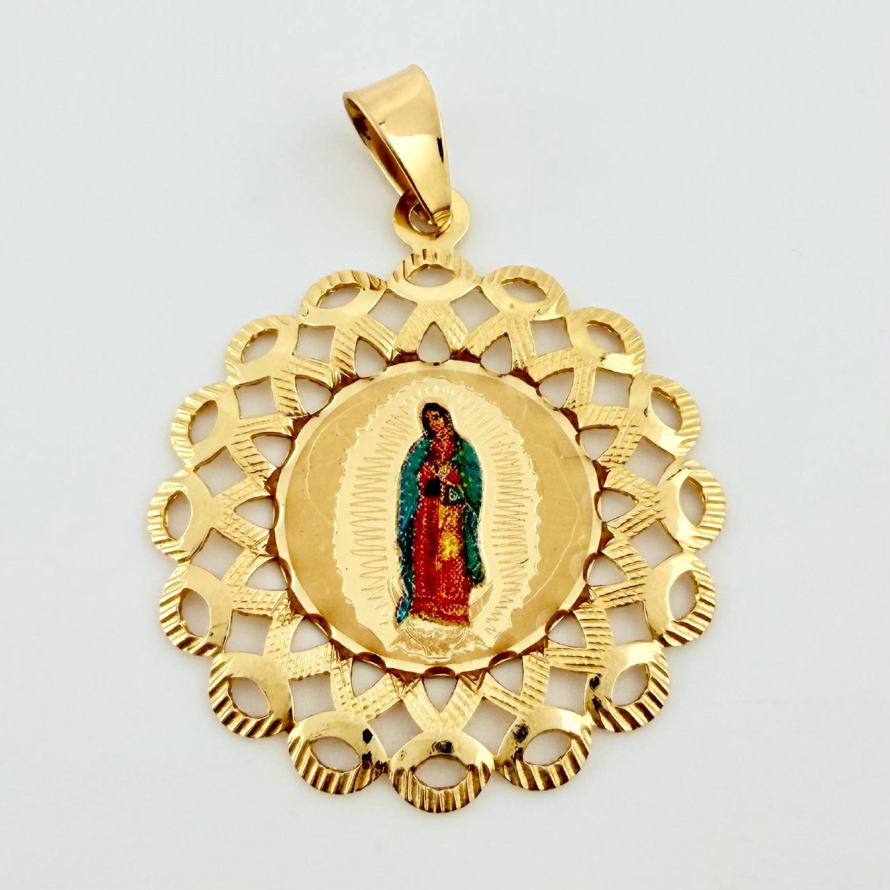 Dije Dije Virgen Guadalupe 3gr / 1 1/2 in / Oro Amarillo +4 18K
