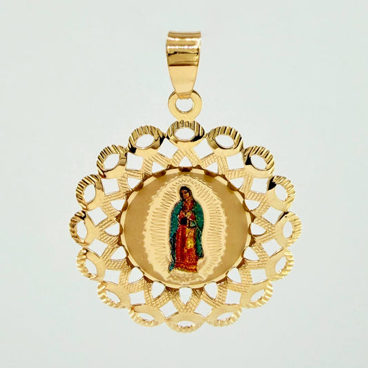 Dije Dije Virgen Guadalupe 3gr / 1 1/2 in / Oro Amarillo +4 18K