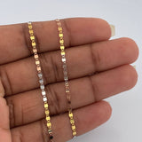 Cadena Plana Espejo 1.55gr / 15 3/4 in / 2mm Tres Oros +3 18K %