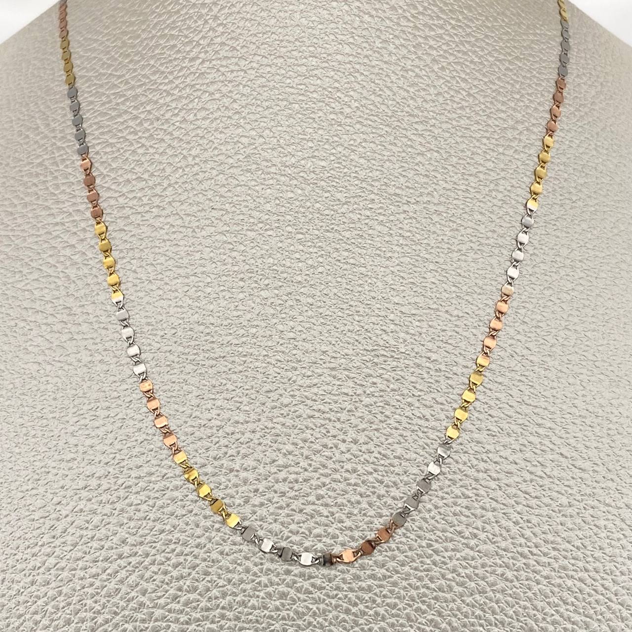 Cadena Plana Espejo 1.55gr / 15 3/4 in / 2mm Tres Oros +3 18K %