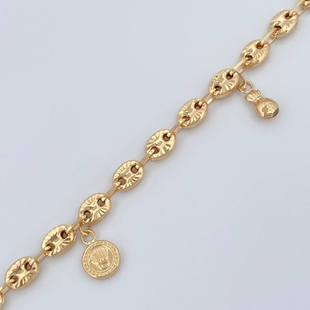 Tobillera Gc Figuras 7.1gr / 10 1/4 in / 4.9mm Oro Amarillo 18K &