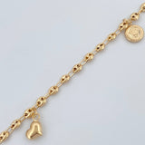 Tobillera Gc Figuras 4.1gr / 10 1/2 in / 3.3mm Oro Amarillo 18K &