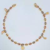 Tobillera Gc Figuras 5.55gr / 10 1/4 in / 4.96mm Tres Oros 18K &