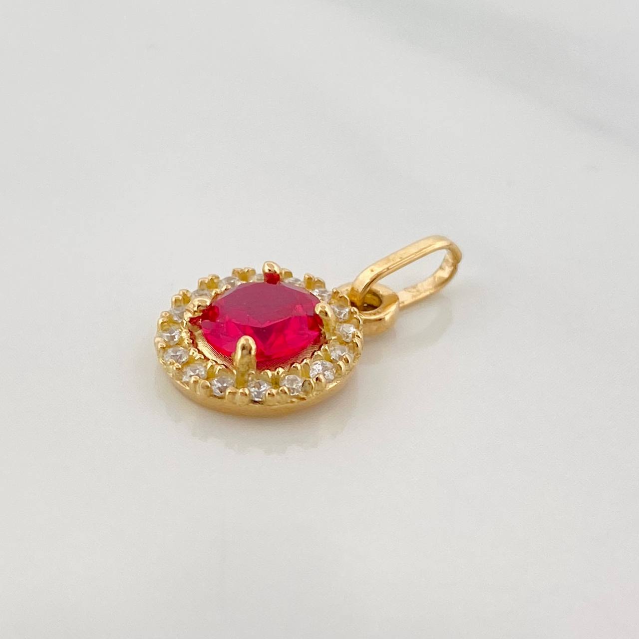 Dije Halo Redondo 1.65 g / 3/4 in Oro Amarillo 18K