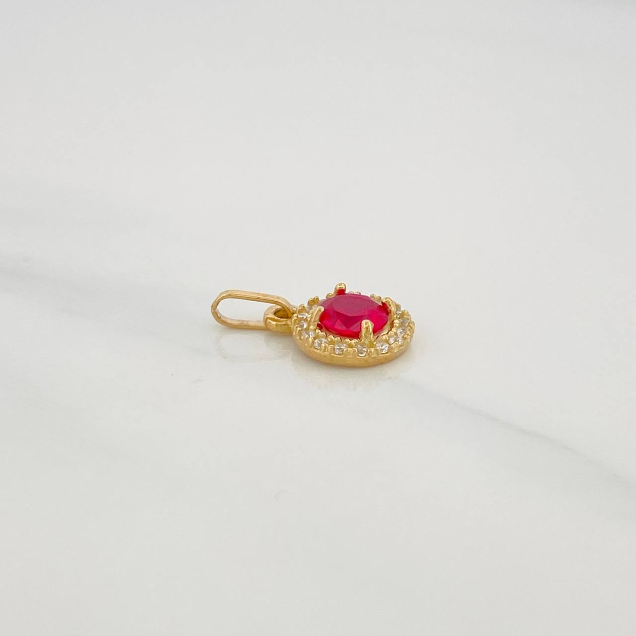 Dije Halo Redondo 1.65 g / 3/4 in Oro Amarillo 18K