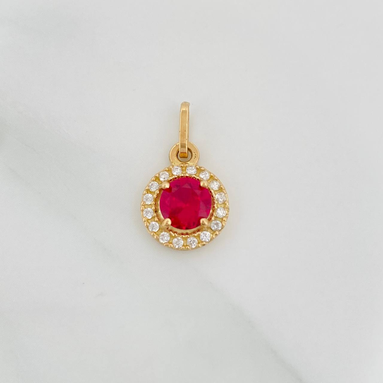Dije Halo Redondo 1.65 g / 3/4 in Oro Amarillo 18K