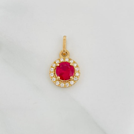 Dije Halo Redondo 1.65 g / 3/4 in Oro Amarillo 18K