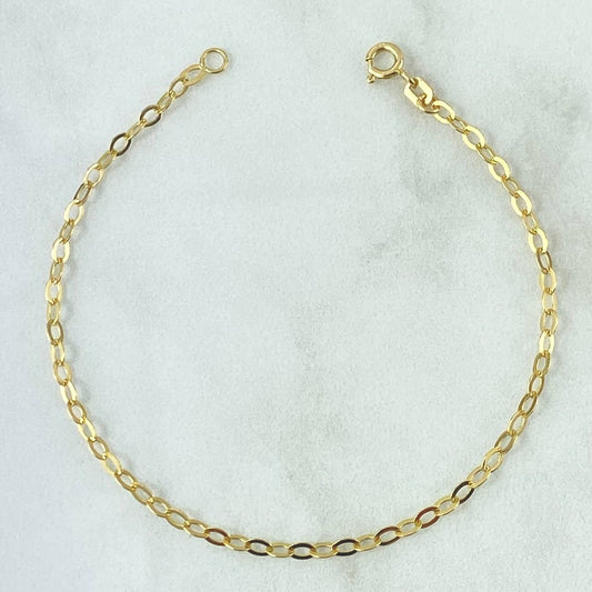 Pulso Aro Seguido 1.5gr / 18.5cm / 2.5mm Liso Oro Amarillo +3 18K