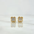 Topos Treból VCyA 1.35gr / 6.5mm Nacar Blanco - Borde Punteado Mate Oro Amarillo Nac.Esp. 18K