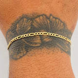 Pulso Figaro 1.4gr / 7 1/2 in / 1mm Oro Amarillo +1 18K &