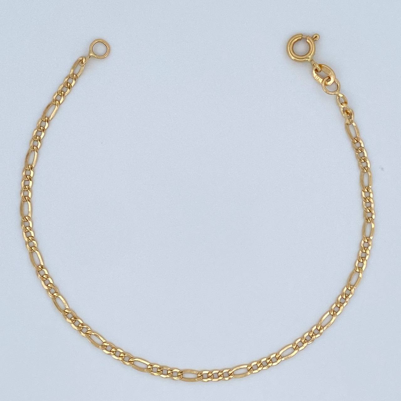 Pulso Figaro 1.4gr / 7 1/2 in / 1mm Oro Amarillo +1 18K &