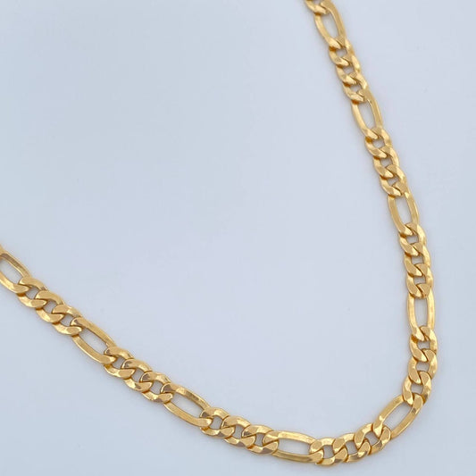 Cadena Figaro 6.5gr / 24 in / 3mm Oro Amarillo +1 18K &
