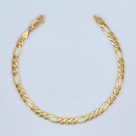 Pulso Figaro 7.65gr / 7 3/4 in / 4.7mm Oro Amarillo +1 18K &