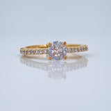 Anillo Solitario Puente 2.4gr / T7 / Oro Amarillo 18K %