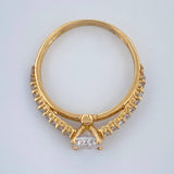 Anillo Solitario Puente 2.4gr / T7 / Oro Amarillo 18K %