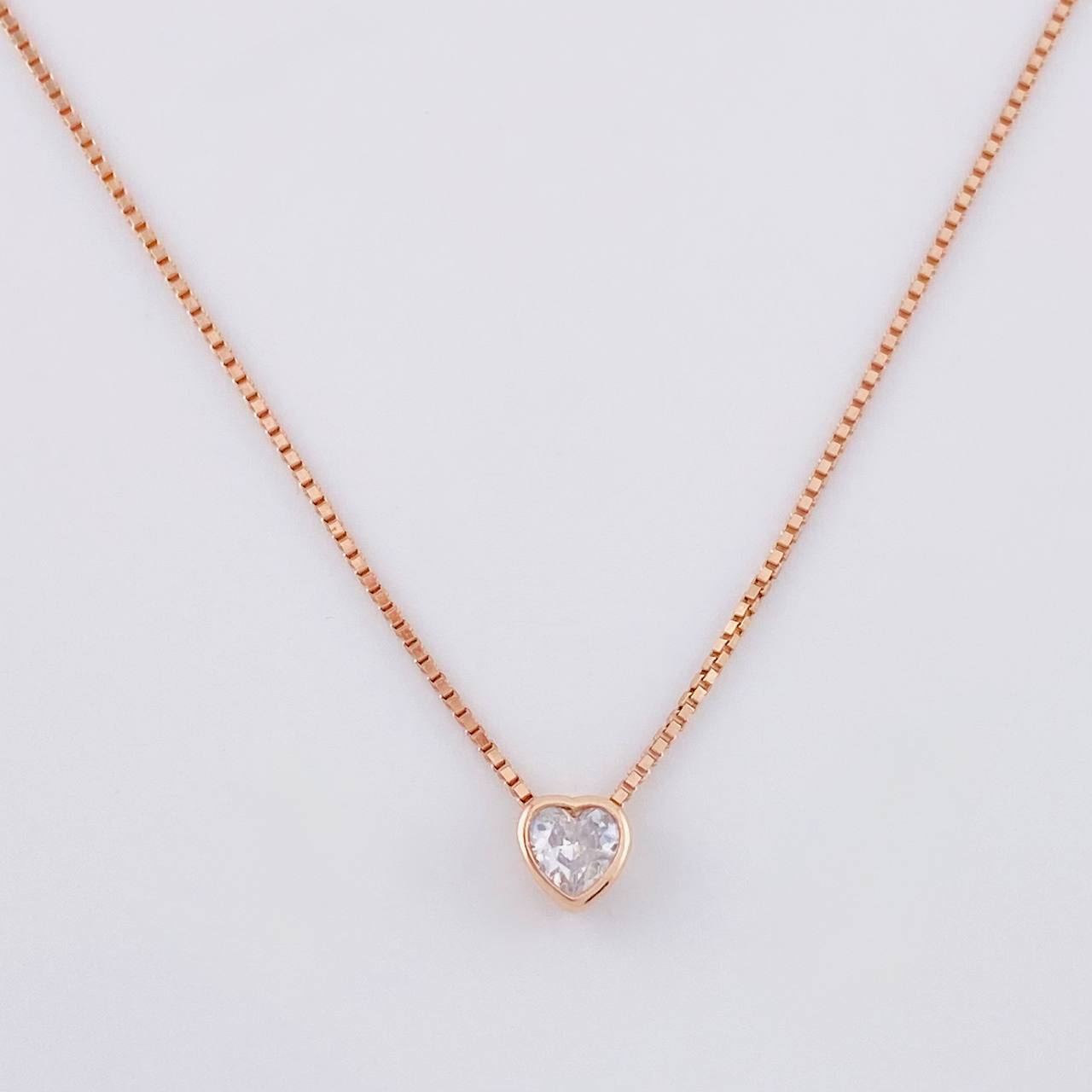 Venetian Chain Heart Pendant 2.3g / 18 in / 0.9mm Silver Vermeil 925