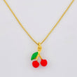 Venetian Chain Cherries Pendant 3.25g / 18 in / 0.9mm Silver Vermeil 925