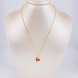 Venetian Chain Cherries Pendant 3.25g / 18 in / 0.9mm Silver Vermeil 925