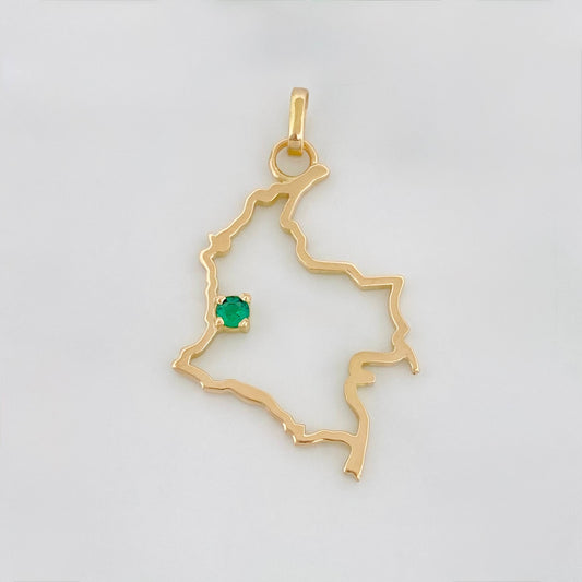 Dije Mapa Colombia 2 g / 1 1/4 in Oro Amarillo 18K