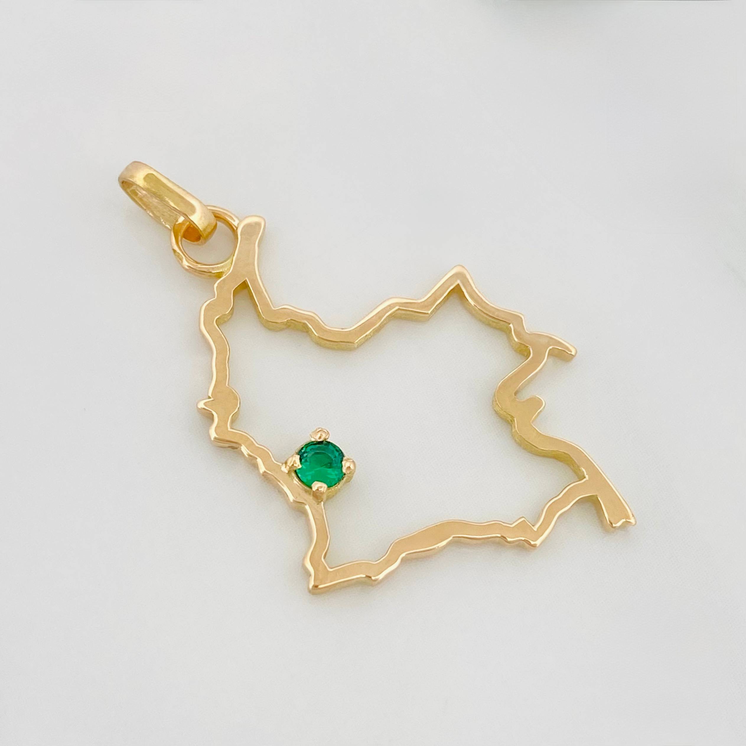 Dije Mapa Colombia 2 g / 1 1/4 in Oro Amarillo 18K