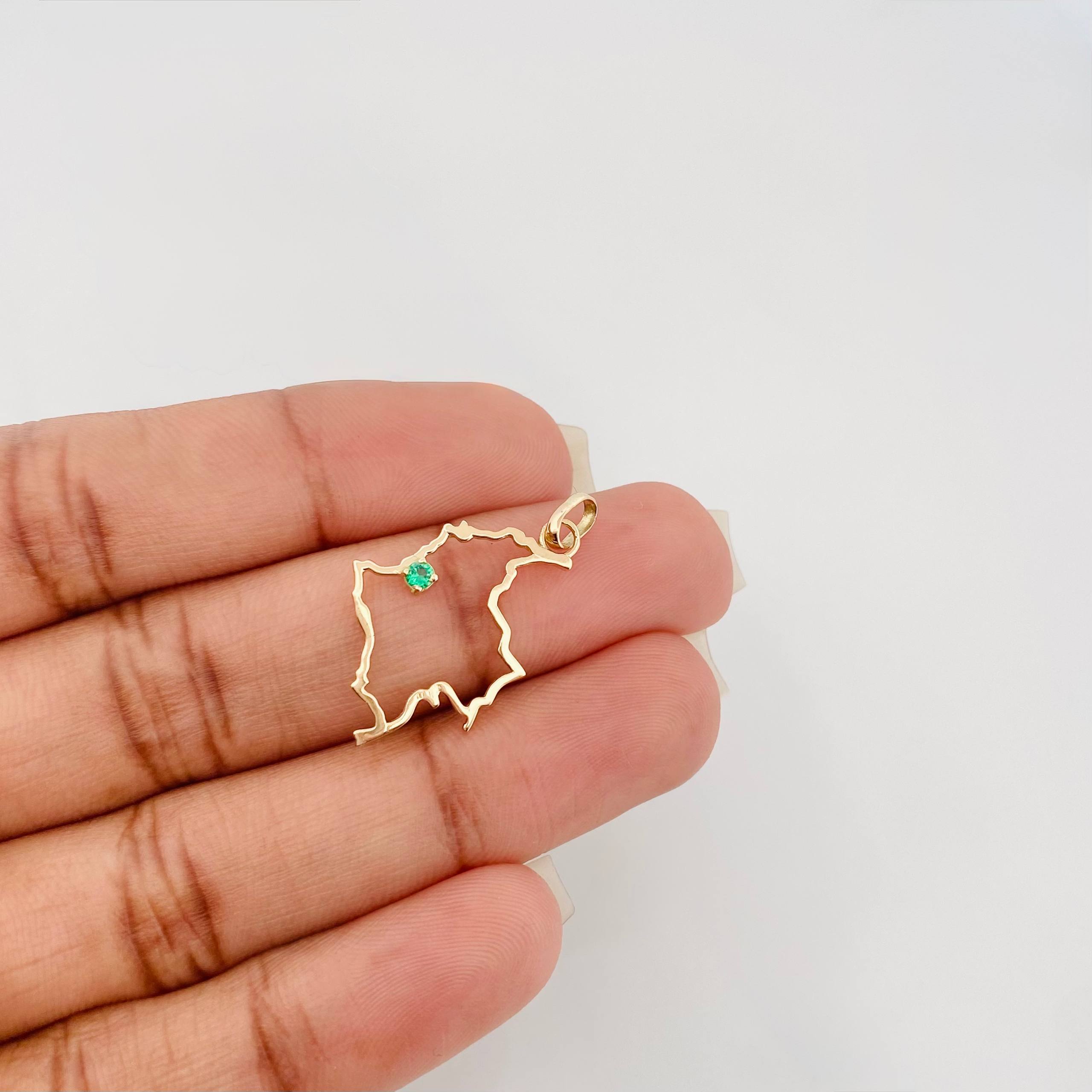Dije Mapa Colombia 1.15 g / 1 1/4 in Oro Amarillo 18K