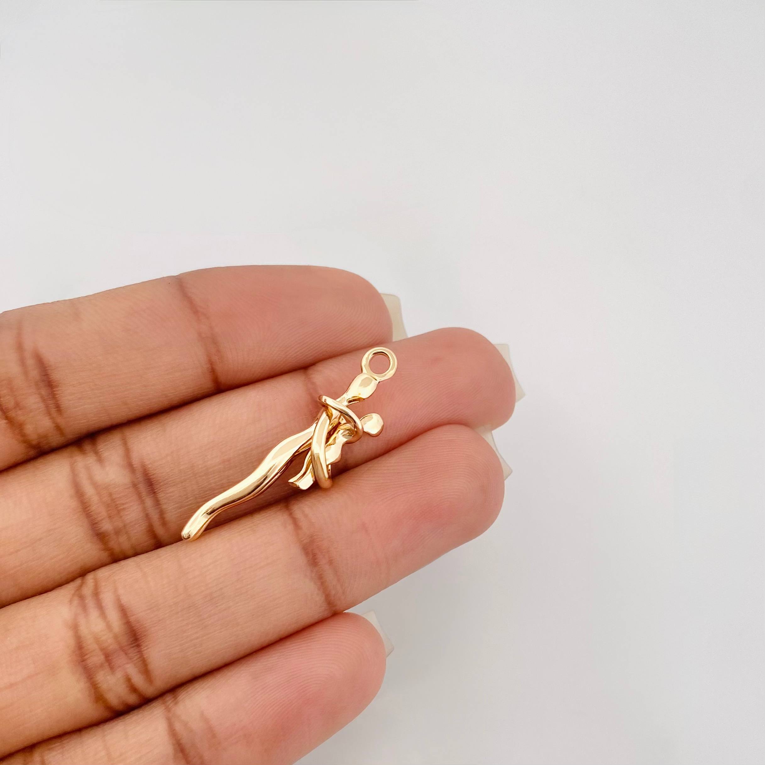 Dije Mama E Hijo 3 g / 1 1/4 in Oro Amarillo 18K