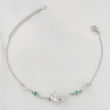 Bracelet Heart Bow Emerald 2.95 g / 8 3/4 in / 1 mm Rhodium-Plated Silver 925
