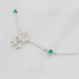 Bracelet Dreamcatcher Emerald 1.85 g / 7 3/4 in / 1 mm Rhodium-Plated Silver 925