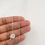 Bracelet Dreamcatcher Emerald 1.85 g / 7 3/4 in / 1 mm Rhodium-Plated Silver 925