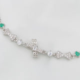 Bracelet Bows Emerald 2.8 g / 8 3/4 in / 1 mm Rhodium-Plated Silver 925
