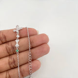 Bracelet Bows Emerald 2.8 g / 8 3/4 in / 1 mm Rhodium-Plated Silver 925